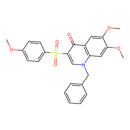 1-Benzyl-6,7-dimethoxy-3-(4-methoxyphenyl)sulfonylquinolin-4-one structure