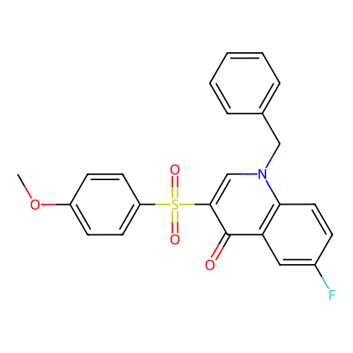 1-Benzyl-6-fluoro-3-(4-methoxyphenyl)sulfonylquinolin-4-one structure
