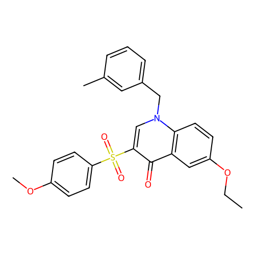 6-Ethoxy-3-(4-methoxyphenyl)sulfonyl-1-[(3-methylphenyl)methyl]quinolin-4-one structure