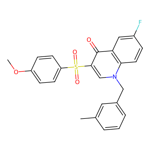 6-Fluoro-3-(4-methoxyphenyl)sulfonyl-1-[(3-methylphenyl)methyl]quinolin-4-one structure