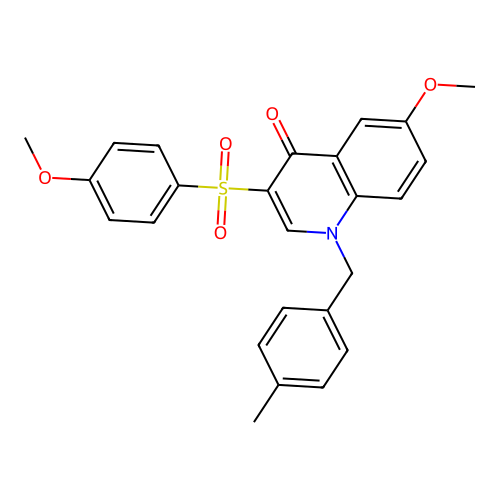 6-Methoxy-3-(4-methoxyphenyl)sulfonyl-1-[(4-methylphenyl)methyl]quinolin-4-one structure