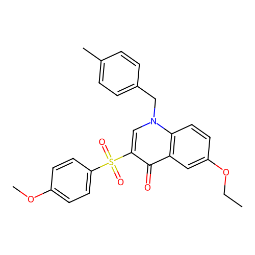 6-Ethoxy-3-(4-methoxyphenyl)sulfonyl-1-[(4-methylphenyl)methyl]quinolin-4-one structure