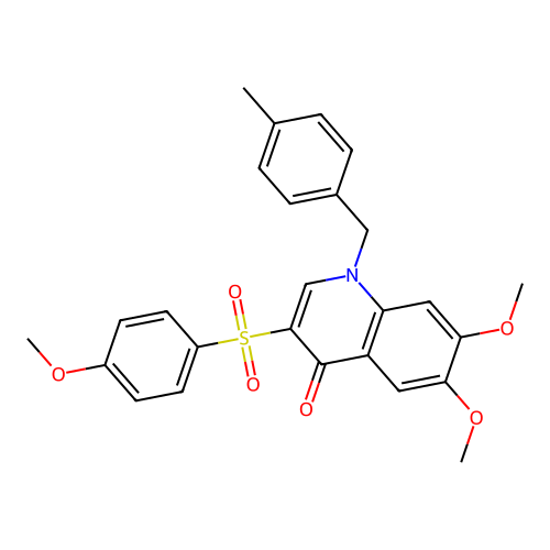 6,7-dimethoxy-3-(4-methoxybenzenesulfonyl)-1-[(4-methylphenyl)methyl]-1,4-dihydroquinolin-4-one structure