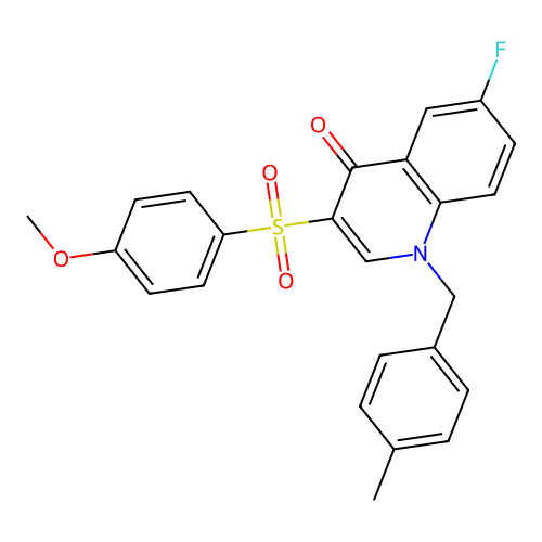 6-Fluoro-3-(4-methoxyphenyl)sulfonyl-1-[(4-methylphenyl)methyl]quinolin-4-one structure