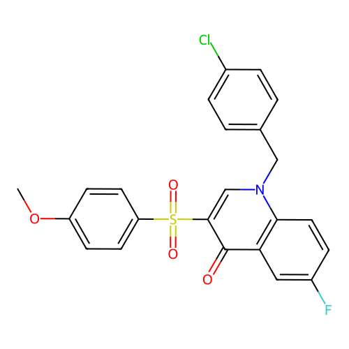 1-[(4-Chlorophenyl)methyl]-6-fluoro-3-(4-methoxyphenyl)sulfonylquinolin-4-one structure