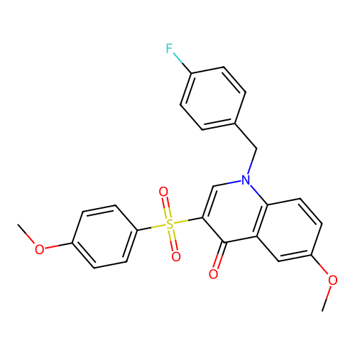 1-[(4-Fluorophenyl)methyl]-6-methoxy-3-(4-methoxyphenyl)sulfonylquinolin-4-one structure