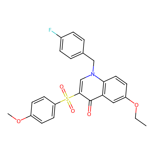 6-Ethoxy-1-[(4-fluorophenyl)methyl]-3-(4-methoxyphenyl)sulfonylquinolin-4-one structure