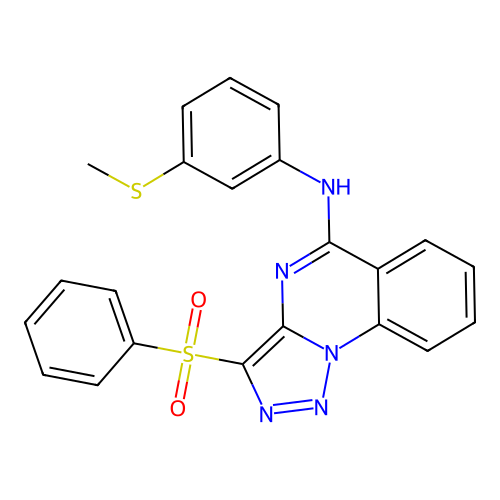 3-(benzenesulfonyl)-N-(3-methylsulfanylphenyl)triazolo[1,5-a]quinazolin-5-amine structure