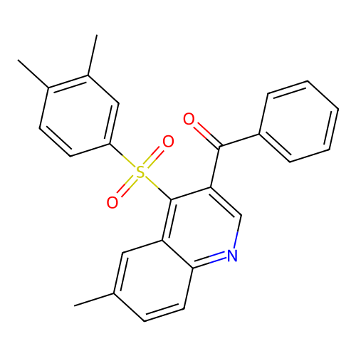 [4-(3,4-Dimethylphenyl)sulfonyl-6-methylquinolin-3-yl]-phenylmethanone structure