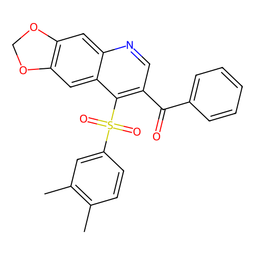 7-benzoyl-8-(3,4-dimethylbenzenesulfonyl)-2H-[1,3]dioxolo[4,5-g]quinoline structure