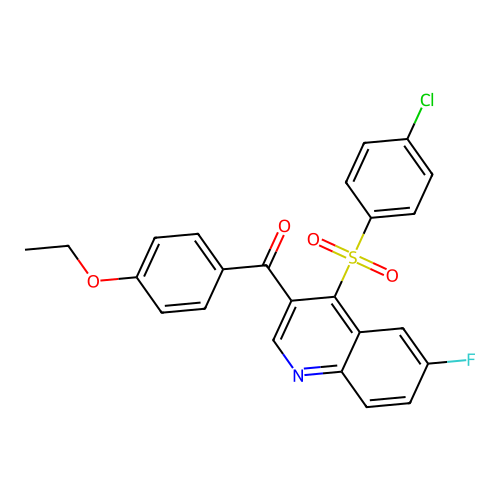 4-(4-Chlorobenzenesulfonyl)-3-(4-ethoxybenzoyl)-6-fluoroquinoline structure