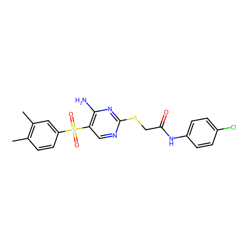 2-{[4-AMINO-5-(3,4-DIMETHYLBENZENESULFONYL)PYRIMIDIN-2-YL]SULFANYL}-N-(4-CHLOROPHENYL)ACETAMIDE structure