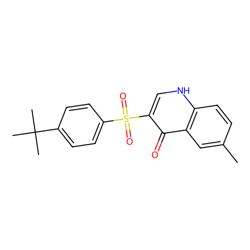 3-[(4-tert-butylphenyl)sulfonyl]-6-methylquinolin-4(1H)-one structure