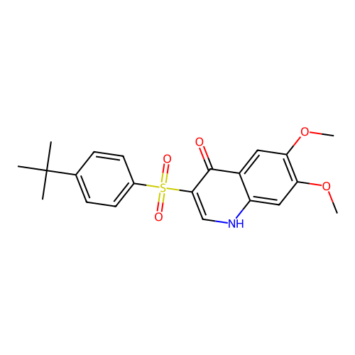 3-(4-tert-butylphenyl)sulfonyl-6,7-dimethoxy-1H-quinolin-4-one structure