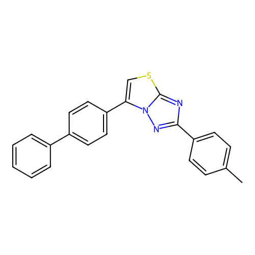 6-[1,1'-Biphenyl]-4-yl-2-(4-methylphenyl)[1,3]thiazolo[3,2-b][1,2,4]triazole structure