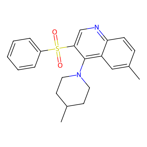 3-(Benzenesulfonyl)-6-methyl-4-(4-methylpiperidin-1-yl)quinoline structure