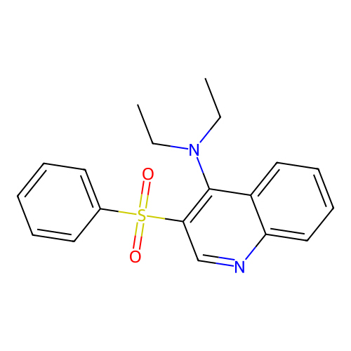3-(benzenesulfonyl)-N,N-diethylquinolin-4-amine structure