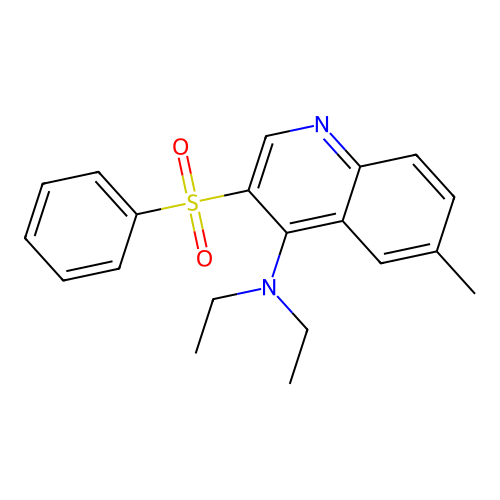 3-(benzenesulfonyl)-N,N-diethyl-6-methylquinolin-4-amine structure