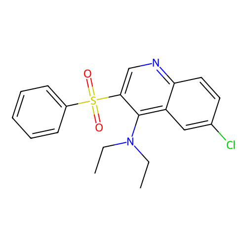 3-(benzenesulfonyl)-6-chloro-N,N-diethylquinolin-4-amine structure