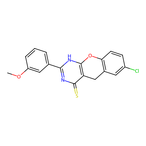7-Chloro-2-(3-methoxyphenyl)-1,5-dihydrochromeno[2,3-d]pyrimidine-4-thione structure
