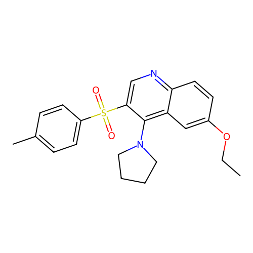 6-Ethoxy-4-(pyrrolidin-1-yl)-3-tosylquinoline structure