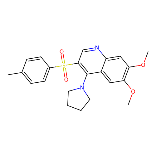 6,7-Dimethoxy-3-(4-methylbenzenesulfonyl)-4-(pyrrolidin-1-yl)quinoline structure