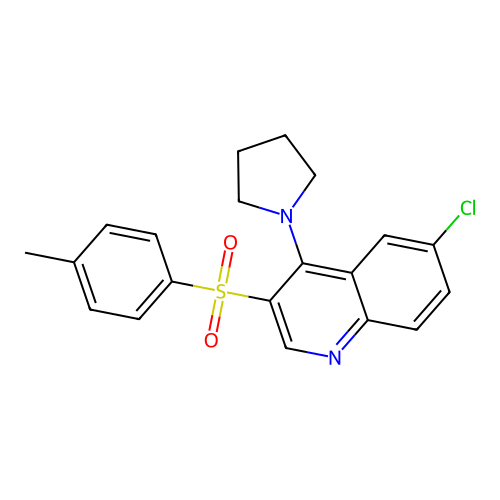 6-Chloro-3-(4-methylbenzenesulfonyl)-4-(pyrrolidin-1-yl)quinoline structure