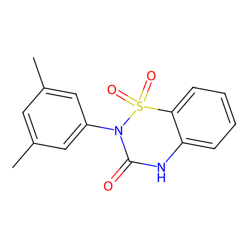 2-(3,5-dimethylphenyl)-2H-1,2,4-benzothiadiazin-3(4H)-one 1,1-dioxide structure