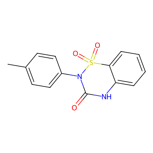 2-(4-methylphenyl)-2H-1,2,4-benzothiadiazin-3(4H)-one 1,1-dioxide structure