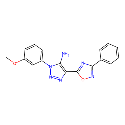 1-(3-methoxyphenyl)-4-(3-phenyl-1,2,4-oxadiazol-5-yl)-1H-1,2,3-triazol-5-amine structure