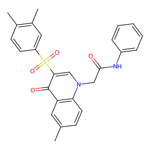 2-[3-(3,4-dimethylphenyl)sulfonyl-6-methyl-4-oxoquinolin-1-yl]-N-phenylacetamide structure