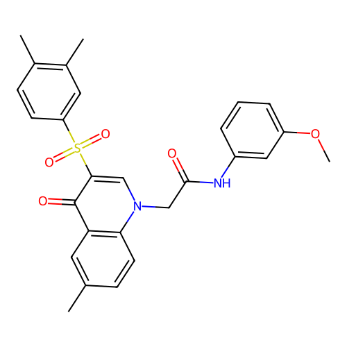 2-[3-(3,4-dimethylbenzenesulfonyl)-6-methyl-4-oxo-1,4-dihydroquinolin-1-yl]-N-(3-methoxyphenyl)acetamide structure