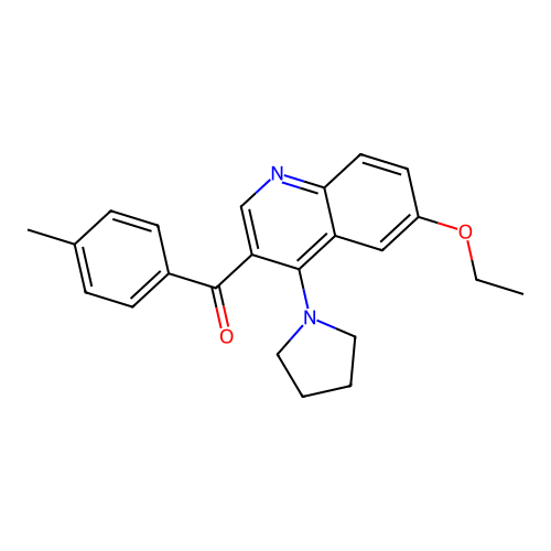 [6-Ethoxy-4-(1-pyrrolidinyl)-3-quinolinyl](4-methylphenyl)methanone structure