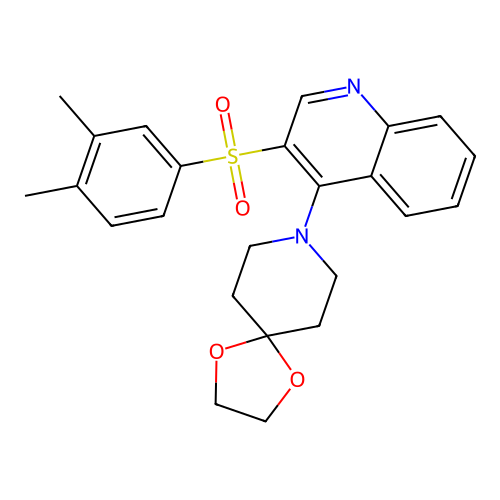 8-[3-(3,4-Dimethylphenyl)sulfonylquinolin-4-yl]-1,4-dioxa-8-azaspiro[4.5]decane structure