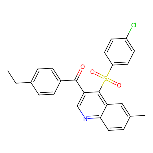 4-(4-Chlorobenzenesulfonyl)-3-(4-ethylbenzoyl)-6-methylquinoline structure