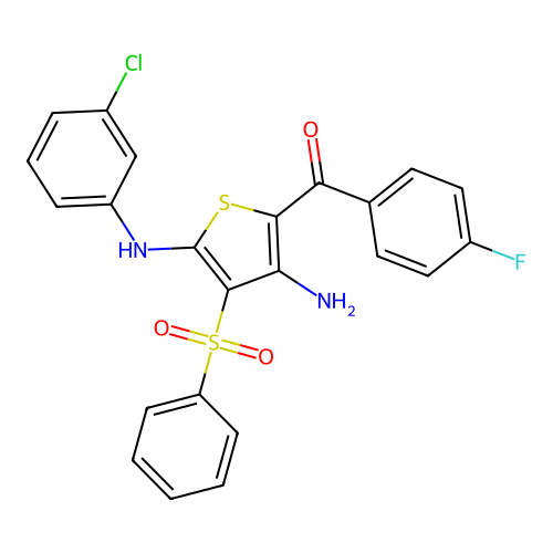 3-(Benzenesulfonyl)-N2-(3-chlorophenyl)-5-(4-fluorobenzoyl)thiophene-2,4-diamine structure