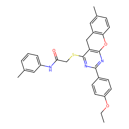 2-{[2-(4-ethoxyphenyl)-7-methyl-5H-chromeno[2,3-d]pyrimidin-4-yl]sulfanyl}-N-(3-methylphenyl)acetamide structure