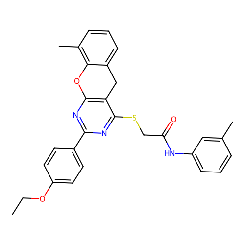 2-{[2-(4-ETHOXYPHENYL)-9-METHYL-5H-CHROMENO[2,3-D]PYRIMIDIN-4-YL]SULFANYL}-N-(3-METHYLPHENYL)ACETAMIDE structure