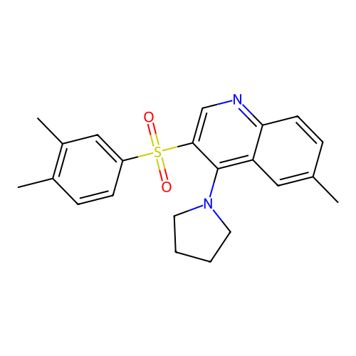 3-(3,4-Dimethylphenyl)sulfonyl-6-methyl-4-pyrrolidin-1-ylquinoline structure