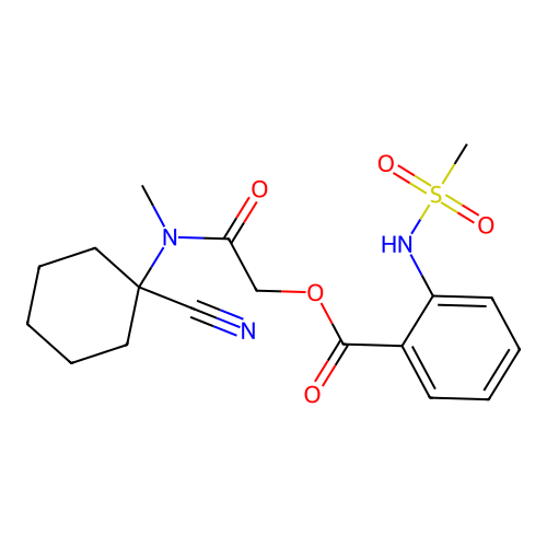 [(1-Cyanocyclohexyl)(methyl)carbamoyl]methyl 2-methanesulfonamidobenzoate structure