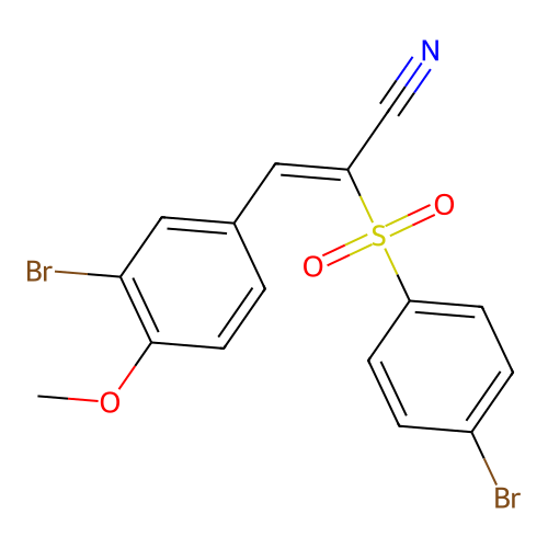 3-(3-Bromo-4-methoxyphenyl)-2-((4-bromophenyl)sulfonyl)prop-2-enenitrile structure
