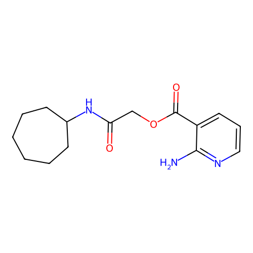 (Cycloheptylcarbamoyl)methyl 2-aminopyridine-3-carboxylate structure