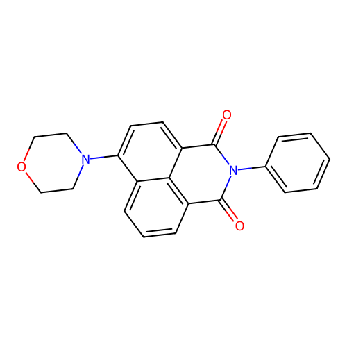 6-morpholino-2-phenyl-1H-benzo[de]isoquinoline-1,3(2H)-dione structure