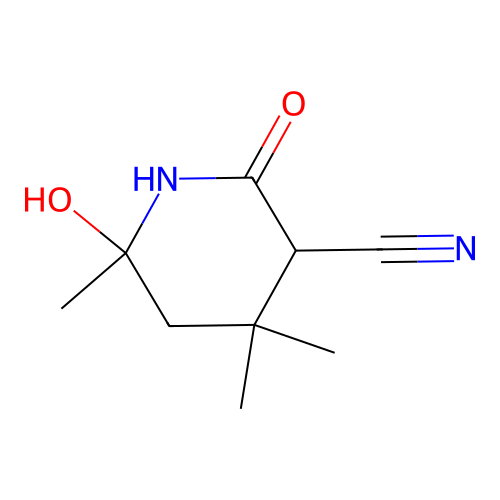 6-Hydroxy-4,4,6-trimethyl-2-oxopiperidine-3-carbonitrile structure