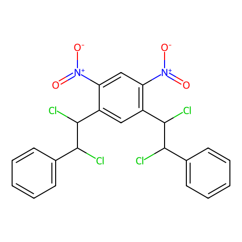 Benzene, 1,5-bis(1,2-dichloro-2-phenylethyl)-2,4-dinitro- structure