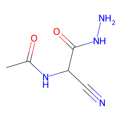 N-(1-氰基-2-肼基-2-氧代乙基)乙酰胺 structure