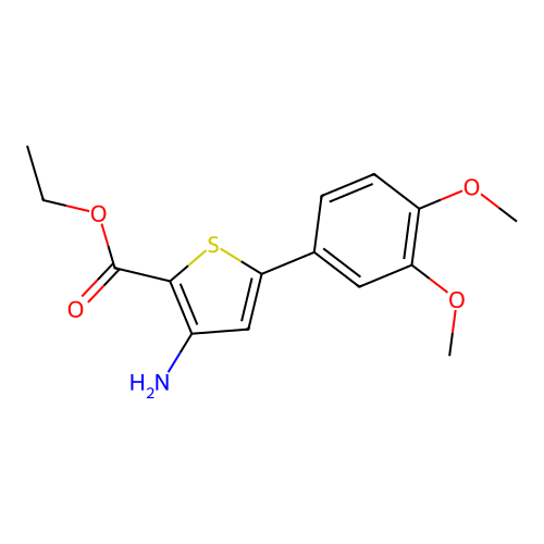 Ethyl 3-amino-5-(3,4-dimethoxyphenyl)thiophene-2-carboxylate structure
