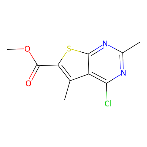 Methyl 4-chloro-2,5-dimethylthieno(2,3-d)pyrimidine-6-carboxylate structure