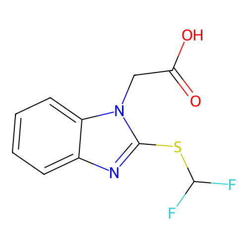 2-{2-[(difluoromethyl)sulfanyl]-1H-1,3-benzodiazol-1-yl}acetic acid structure