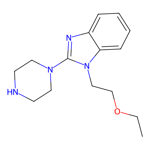 1-[2-(Ethoxy)ethyl]-2-(1-piperazinyl)benzimidazole structure